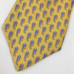 Tommy Hilfiger Yellow Seahorse Print Tie